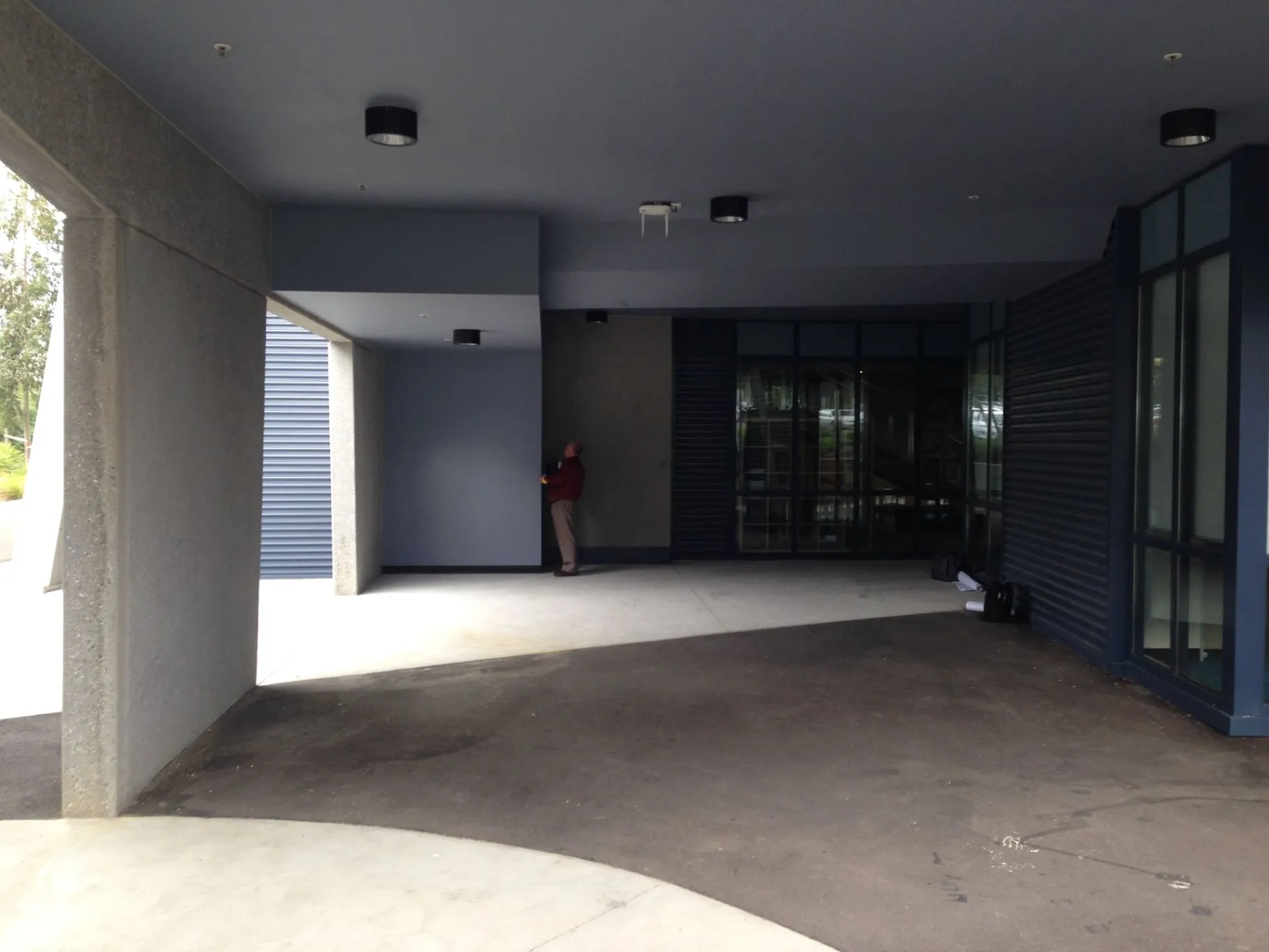 Existing Monash building entrance before the update