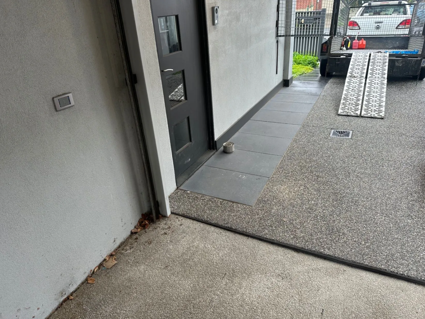 Side access path and driveway beside the building at the Ascot Vale site