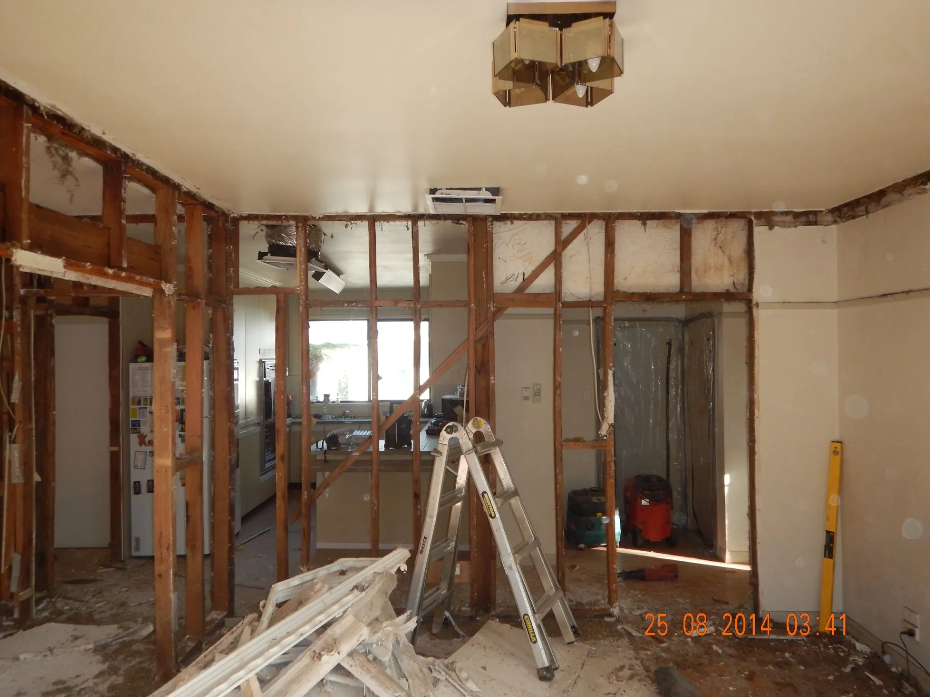 Bentleigh East rear deck and carport structure under construction beside the home