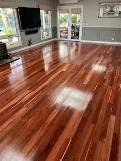 Timber floor finish across the Eynesbury living space, alternate view